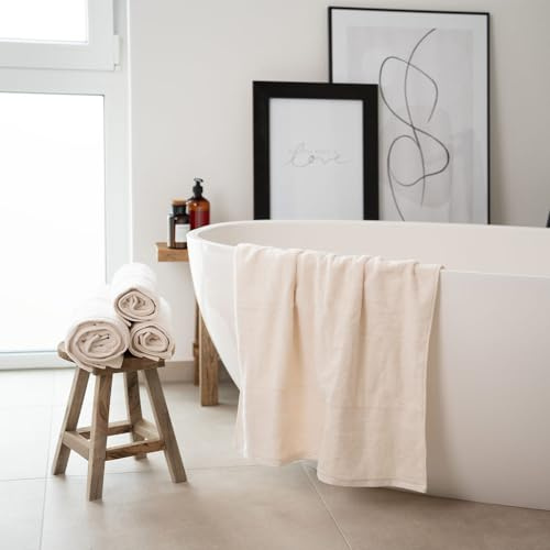 Home Deluxe - Handtuch Set - 4 TLG. Soft - Beige - Material: 100% Baumwolle I Handtuch Badetuch Duschtuch Set Handtuchset