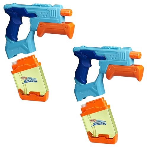 Nerf Super Soaker Dunk-Fill Wasserblaster 2er-Pack, einfaches und schnelles Befüllen des 300 ml-Tanks, Wasserspielzeug für spannende Schlachten im Doppelpack, Outdoorspiel für Kinder ab 6 Jahren