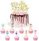 25 Stück Cake Topper Geburtstag Fee, Happy Birthday Tortendeko Feen, Küchen Deko Mädchen, Tortendeko Rosa, Muffin Deko Ballerina, Cupcake Deko, Cupcake Topper für Kinder Party