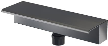 Pool Wasserfall-Überlauf, Edelstahl Wasserfallbrunnen mit Rohrverbinder, Rechteckiger Poolbrunnen für Garten Im Freien, Schwimmbäder, Springbrunnen, Teich und Spa (300 mm)