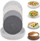 Sottopentola in Feltro 4 Pezzi Sottopiatto Sottotazza Sottopentola Nero Sottopentola Legno Set di Sottopentola Poggia Pentole Calde Sottopentola Rotondo Con Cestino per Tavolo e Mobili 20 cm