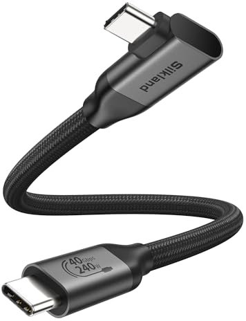 Silkland 40Gbps Cable Thunderbolt 4 Compatible, Cable USB4 30CM, 8K/6K/5K@60Hz 4K@144Hz, 240W PD3.1 48V 5A Cable USB Tipo C para MacBook, PSSD, iPhone 16/15, Dock, Android Auto, Monitor