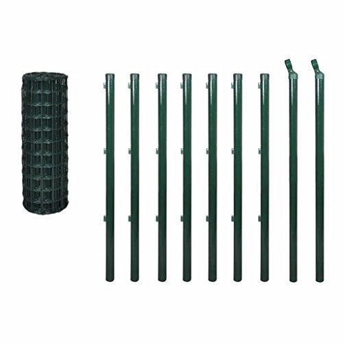 Eurozaun Stahl 10x1,0 m Grün PVC-beschichtet Maschendraht für Garten und Industrie