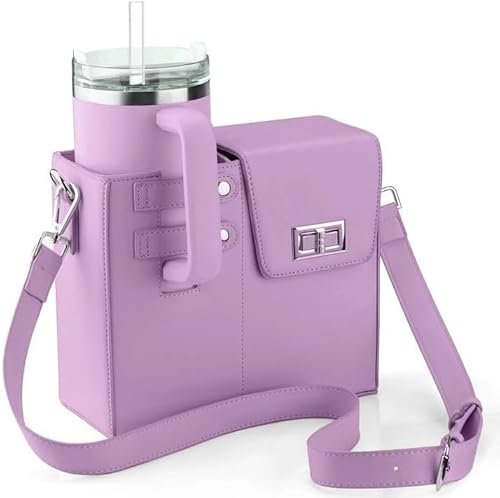 Stanley Cup Bag Stanley Cup Accessories Purse for Stanley Drinking Bottle Stanley Cup Accessories Crossbody Bag Handbag for Stanley Cup Carry Bag, Purple, Large