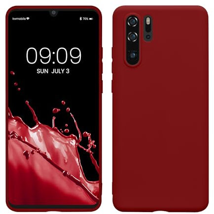 kwmobile Hülle kompatibel mit Huawei P30 Pro Hülle - weiches TPU Silikon Case - Cover geeignet für kabelloses Laden - Rhabarber Rot