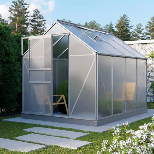 Vitavia Gewächshaus Planet 5000 inkl. Fundament, Aluminium, 5,0 m², 6 mm HKP | Wetterfestes & stabiles Treibhaus | Perfekt für Gemüse & Pflanzen | Robust & langlebig