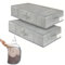 2 Pack Under bed storage box with lid & Laundry Basket,storage bags with zips & Bottom Support & 3 Handles, Foldable wardrobe clothes storage boxes, Grey