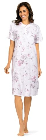 Comtessa Damen Nachthemd 251251 Kurzarm Knopfleiste Farbe: Rose 100% Baumwolle