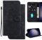 Ammeer Coque pour OnePlus Nord N20 SE, Relief Fleur Modèle Magnétique Flip Folio Cover Téléphone Housse Étui Wallet Portefeuille Case PU Cuir Supporter - Noir