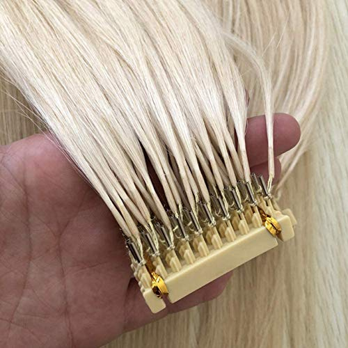 6D Hair Extensions Real Human Hair | 6D Machine Quick No Track Groove Connection to The Head Remy Hair Can be Perm or Dyed, Reusable10 Rows,Blonde,C16inches