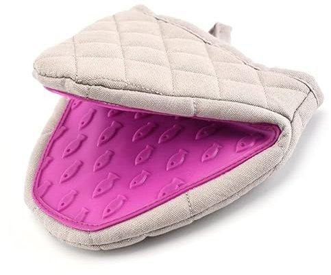 KENBT 1 PC Silicone Anti-brûlure Four Gants Mitaines Manique Cuisine Silicone Gants Plateau Plat Bol Support Four Handschoen Main Clip,Prise en main sûre(Purple)