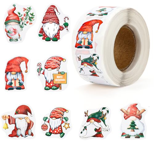 500 Stück Weihnachtsaufkleber, Frohe Weihnachten Aufkleber für Karten, Weihnachtssticker Wehinachtsgeschenk Sticker Aufkleber, Weihnachtsbriefumschlag-Siegelaufkleberrolle für Geschenke, Schachteln