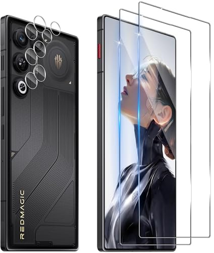 Funrae 2 Piezas Protector de Pantalla para ZTE nubia Red Magic 11 Air con 2 Piezas Protector de Lente de Cámara, 0.33MM HD 9H Ultra Resistente Cristal Templado Vidrio Templado