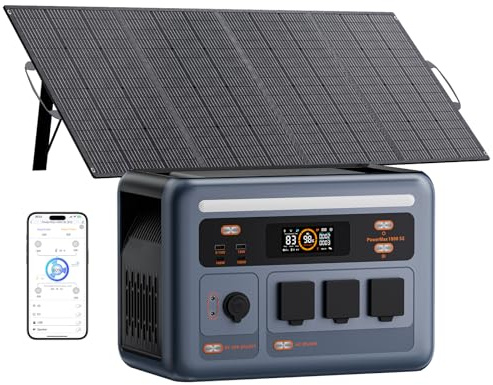 PowerMax 1800SE Centrale Elettrica Portatile con Pannello Solare da 400W | 1024Wh Generatore Solare, Batteria LiFePO4, 25% Più Piccolo, Portable Power Station per Campeggio, Camper, Casa