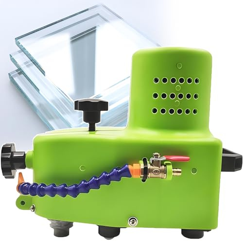Máquina pulidora eléctrica de bordes de vidrio, 800 W, biselada, con pulverización de agua automática, 1-3 m/min para vidrio, piedra y cerámica, 10 mm de grosor