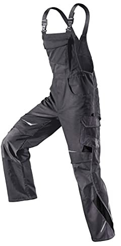 KÜBLER PULSSCHLAG Arbeitslatzhose anthrazit, Größe 64, Herren-Arbeitslatzhose aus Mischgewebe, Arbeitslatzhose mit Knieschutztaschen nach EN 14404, leichte Arbeitslatzhose von KÜBLER Workwear