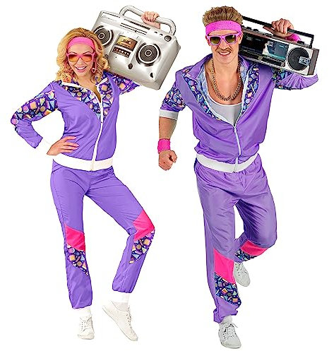 W WIDMANN MILANO Party Fashion - Kostüm Trainingsanzug, 80er Jahre Outfit, Jogginganzug, Bad Taste Outfit, Faschingskostüme
