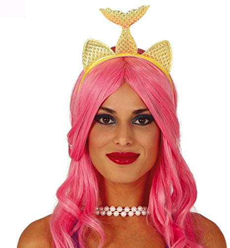 Amakando Maritimer Mermaid Kopfschmuck/Gold/Zauberhafter Fisch Haarreifen mit Flosse/Perfekt geeignet zu Karneval & Mottoparty