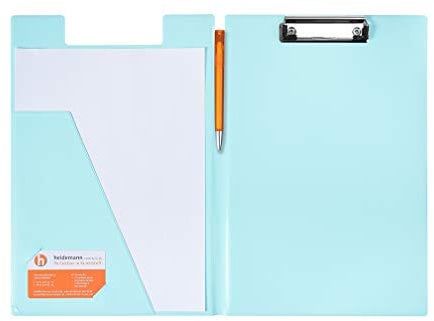 Heidemann Aufklappbare Klemmbrettmappe DIN A4 Plus, 11100000 (Mintpastell)