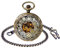 MICGIGI-Unisex Taschenuhr mit Kette Analog Handaufzug Retro Gang Hohlen Mechanische Taschenuhren Bronze
