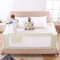 Bettschutzgitter Baby, Rausfallschutz Bett Bettschutzgitter Schutzgitter 150cm Bettgitter zum Vertikalen Heben Kinderbett Klappbar Bett Fallschutz Bettgitter Höhenverstellbar Babybettgitter Beige