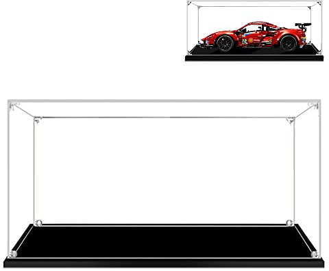 Hosdiy Acryl Vitrine Schaukasten für (Ferrari 488 GTE) Modell, Vitrine für Lego 42125 (Nur Vitrine, Ohne Modell Set)