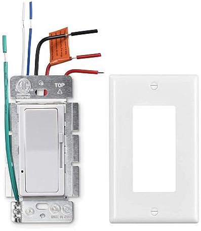 CHXICO 0-10V LED Dimmer Switch for 0-10V Dimmable LED Light, Single-Pole or 3-Way with Wallplate, ETL Listed