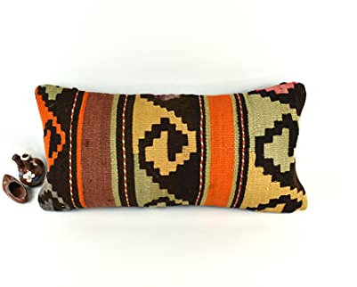 Kelim Kissen 30x60 cm Kissenbezüge Türkisch Handgewebt Kelim Kissenhülle Dekokissen Sofakissen Zierkissen Kelim Teppiche Kissenbezüge code A2648