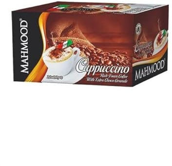 Mahmood Cappuccino Sticks, Instant Kaffee Cappuccino Taschen, löslicher Bohnenkaffee, mit Creamer, Zucker & cacao, koffeinhaltig, 20 Taschen x 25 Gramm