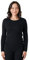 LAPASA Women's Merino Wool Base Layer Top, Warm Long Sleeve Crew Neck T-Shirt for Ladies Thermoflux L48, Black, XL