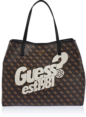 Guess Vikky Tote TOTE Damen, Brown Logo, Taglia unica, Zeitgenössisch