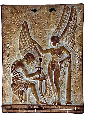 Daedalus und Ikarus antike griechische Mythologie Keramikfliesen Wandrelief Dekor