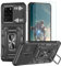 YmhxcY Hülle Für Samsung Galaxy S20 Ultra Hülle,*2 Displayschutzfolie,Slide Camera Cover, Militär Grade Schutzhülle, 360°Drehen Metallständer,Für Samsung Galaxy S20 Ultra Hülle-Schwarz