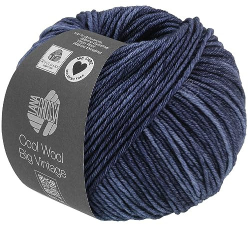 LANA GROSSA Cool Wool Big Vintage | Merinoklassiker mit Ton-in-Ton Farbeffekt | Handstrickgarn aus 100% Schurwolle (Merino extrafein) | 50g Wolle zum Stricken & Häkeln | 120m Garn FB 7166