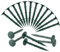 100 Morceaux de Tissu de Mauvaises Herbes Clous de Jardin Fixes, 11cm de Long en Plastique Jardin Clou Fixe Paysage Piton de Gazon, Vert