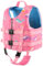 Pottwal Schwimmweste Kinder - Schwimmhilfe für 7-9 Jahre (25-35KG) - Hergestellt aus Neopren & EPE - mit Verstellbarem Schrittgurt - Hellrosa