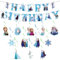 Chukua Geburtstag Deko Elsa- Eiskönigin Bunting Girlande Hängende Deko Prinzessin Geburtstag Banner Swirl Decorations Frozen Happy Birthday Banner Dekoration für Kinder Elsa Princess thema Party Deko