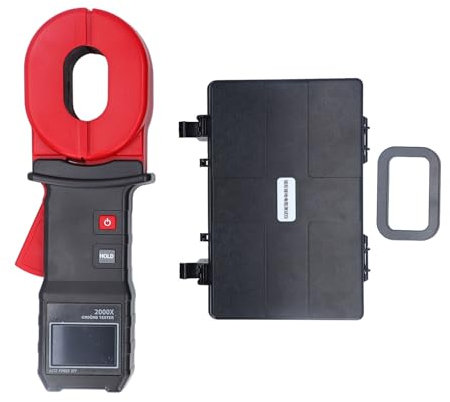 Digital Clamp Ground Earth Resistance Meter Tester, 0.01~500Ω Clamp On Digital Ground Resistance Meter with LCD Display, Auto Ranging, 500 Groups Memory, Lightning Protect