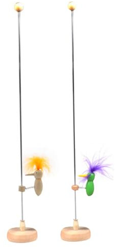 NIDONE Woody Woodpecker Toy 2pcs Single Specht Vogel auf Einer Stabstange mit Stabiler Basis, Vintage Crazy Pecking Bird Retro klassisch