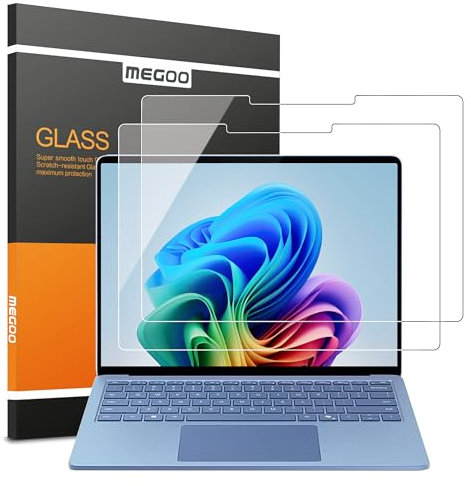 MEGOO (2 Pack Glass Screen Protector for Surface Laptop 7 15 Inch (2024 AIPC), Anti-Scratch, HD Clear Glass, Surface Pen Compatible