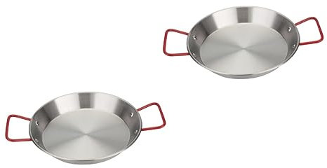 Bratpfannen, 2 Stück, Küchenhelfer, Bratpfanne mit Deckel, emaillierter Stahl, Paella-Pfanne, Bratpfannen, antihaftbeschichtet, mit Deckel, spezielle Pfanne for Paella, elektrische Pfannen, antihaftbe