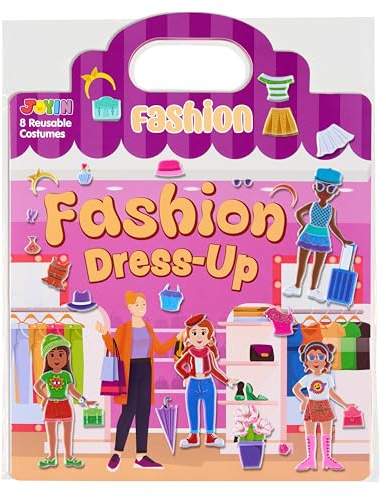 JOYIN Fashion Dress-Up wiederverwendbares Stickerbuch für Kleinkinder, 3D-Aufkleberbücher für Kinder 3 4 5, Reisezubehör, Flugzeug-Aktivitätsspielzeug, Bastelgeschenke, Geburtstagsgeschenke