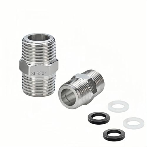MxSplorion Shower Hose Connector, 2PCS G1/2 Shower Hose Extension Bracket,Stainless Steel Hoses Connector Make Extra Long Shower Hoses, Chrome
