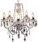 Riess Ambiente Moderner Kronleuchter CRYSTAL Klar 55cm mit 5 Armen Acrylglas E14 5-flammig Kerzen Lüster mit 15 Prismen Deckenleuchte