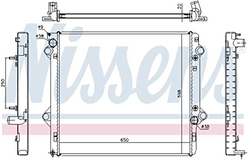 NISSENS Kühler Motorkühlung Kühler Wasserkühler Motorkühler Netzbreite 598mm Netzlänge 650mm Netztiefe 22mm 646805
