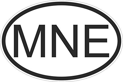 Akachafactory Aufkleber Sticker Länder-Code-Fahne oval Montenegro Montenegrin nationalen Umsetzungsmaßnahmen übermittelte Anlagenkennung