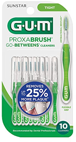 GUM-872H Sunstar Proxabrush Go-Betweens Cleaners Tight, 10 Count