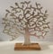 Gilde Aluminium Lebensbaum auf Holzbasis Silber Mango 37 cm G48183