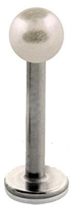 eeddoo Piercing Labret Perlen Weiß Titan