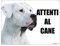 DOGO ARGENTINO attenti al cane TARGA cartello IN METALLO (15X20)
